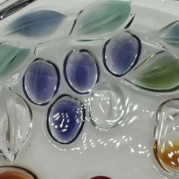 Walther Glas German Bowl Dish With Colored Fruit NEW grapes Cherries Pears - Picture 6 of 9
